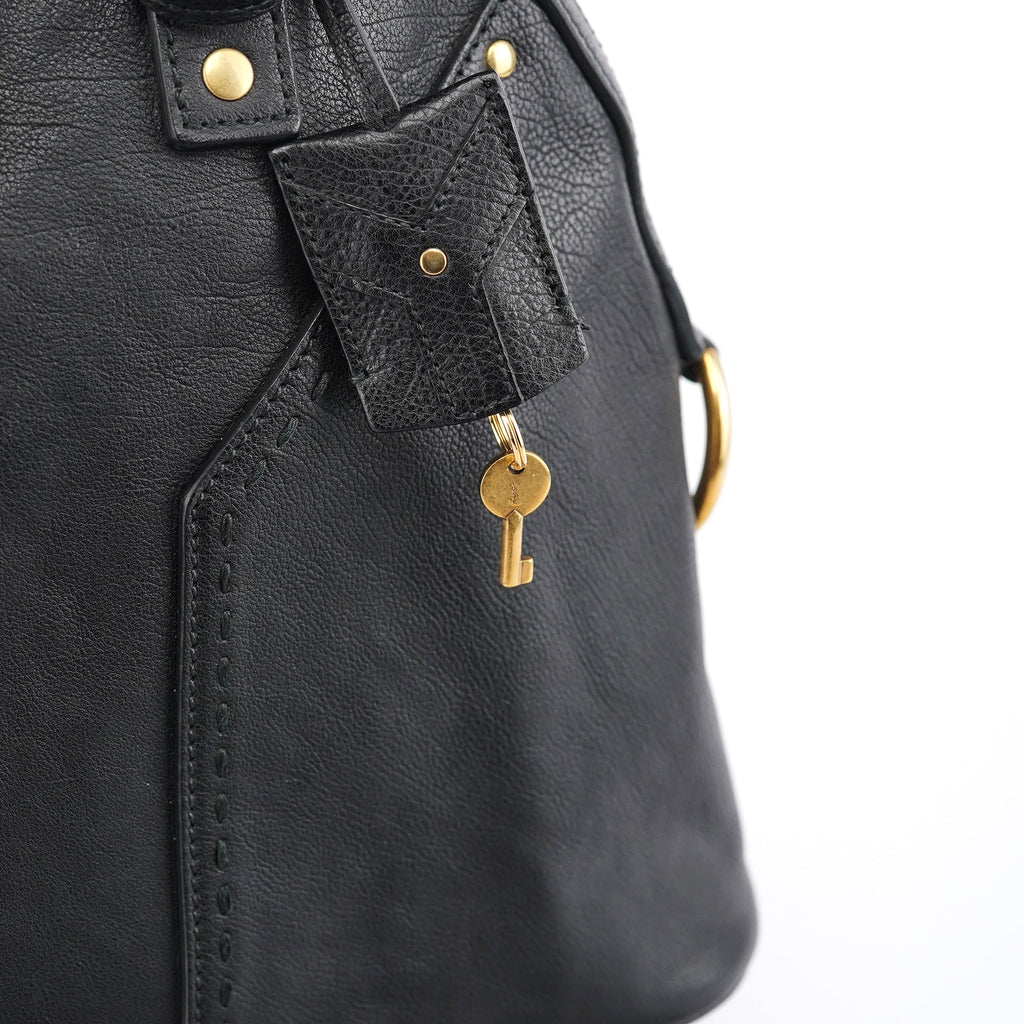 Black Calfskin Leather Muse Tote Bag