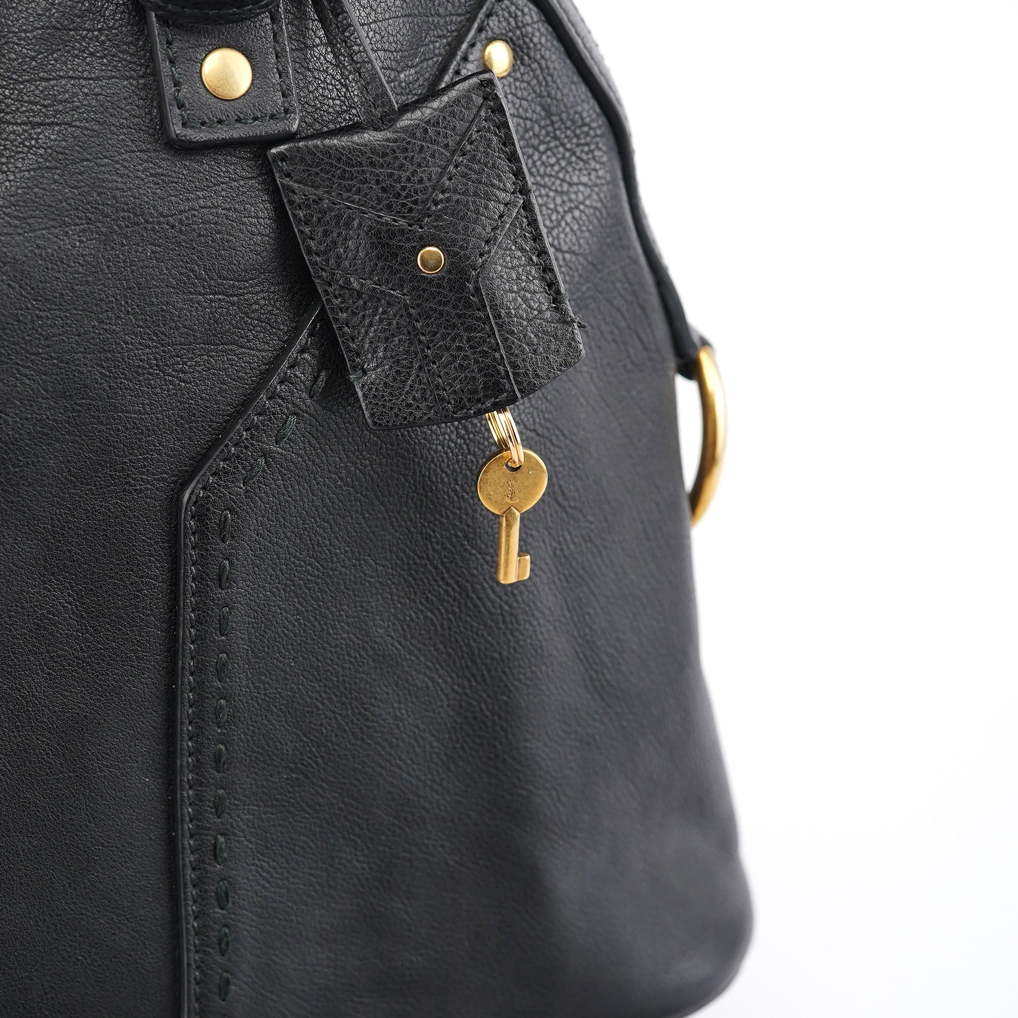 Black Calfskin Leather Muse Tote Bag