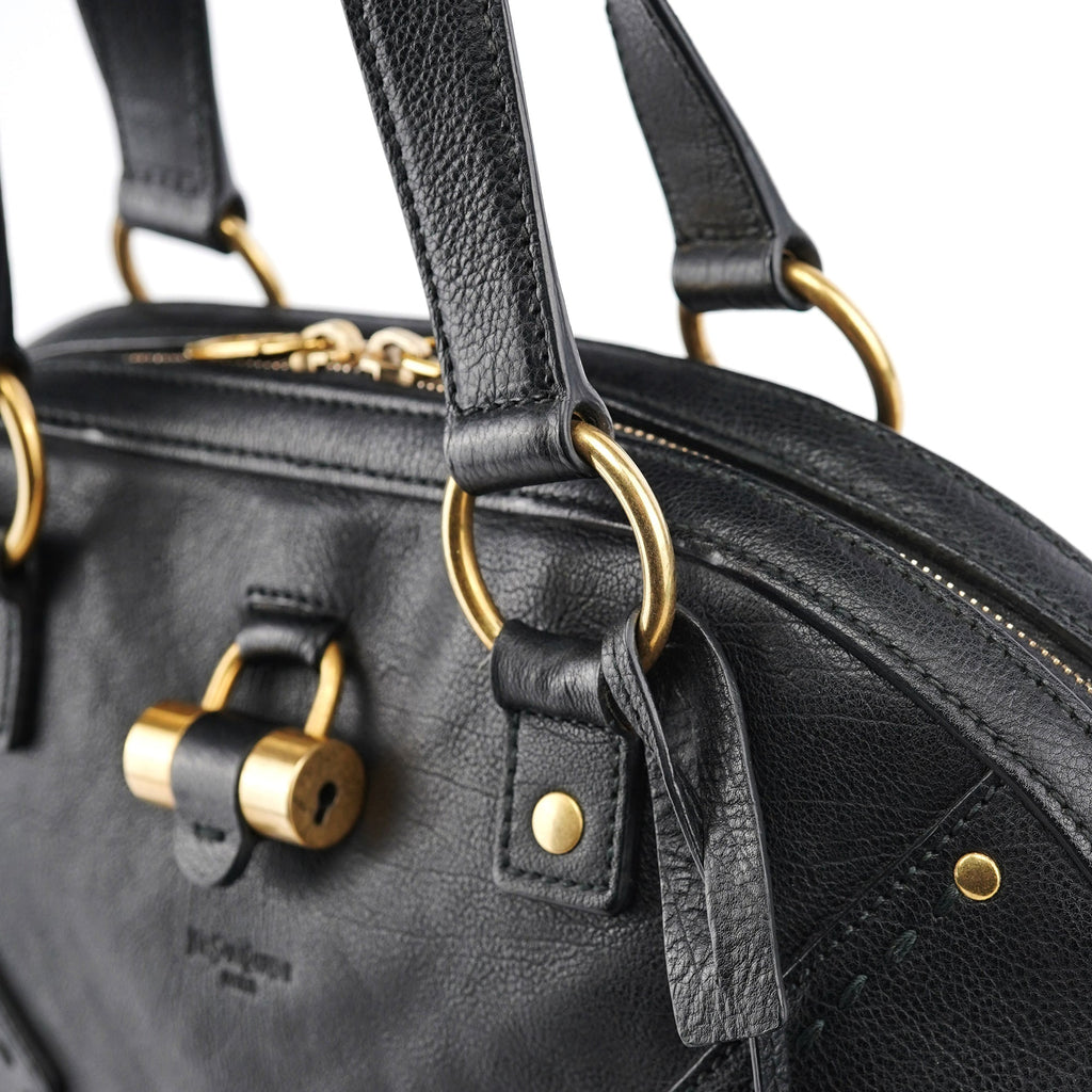 Black Calfskin Leather Muse Tote Bag