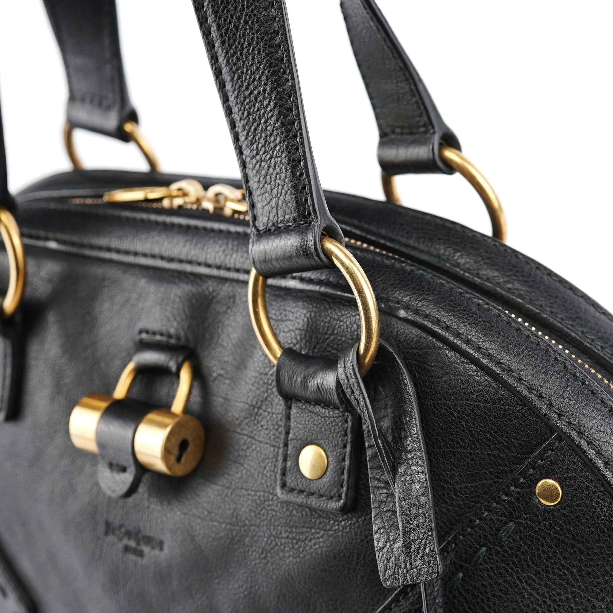 Black Calfskin Leather Muse Tote Bag