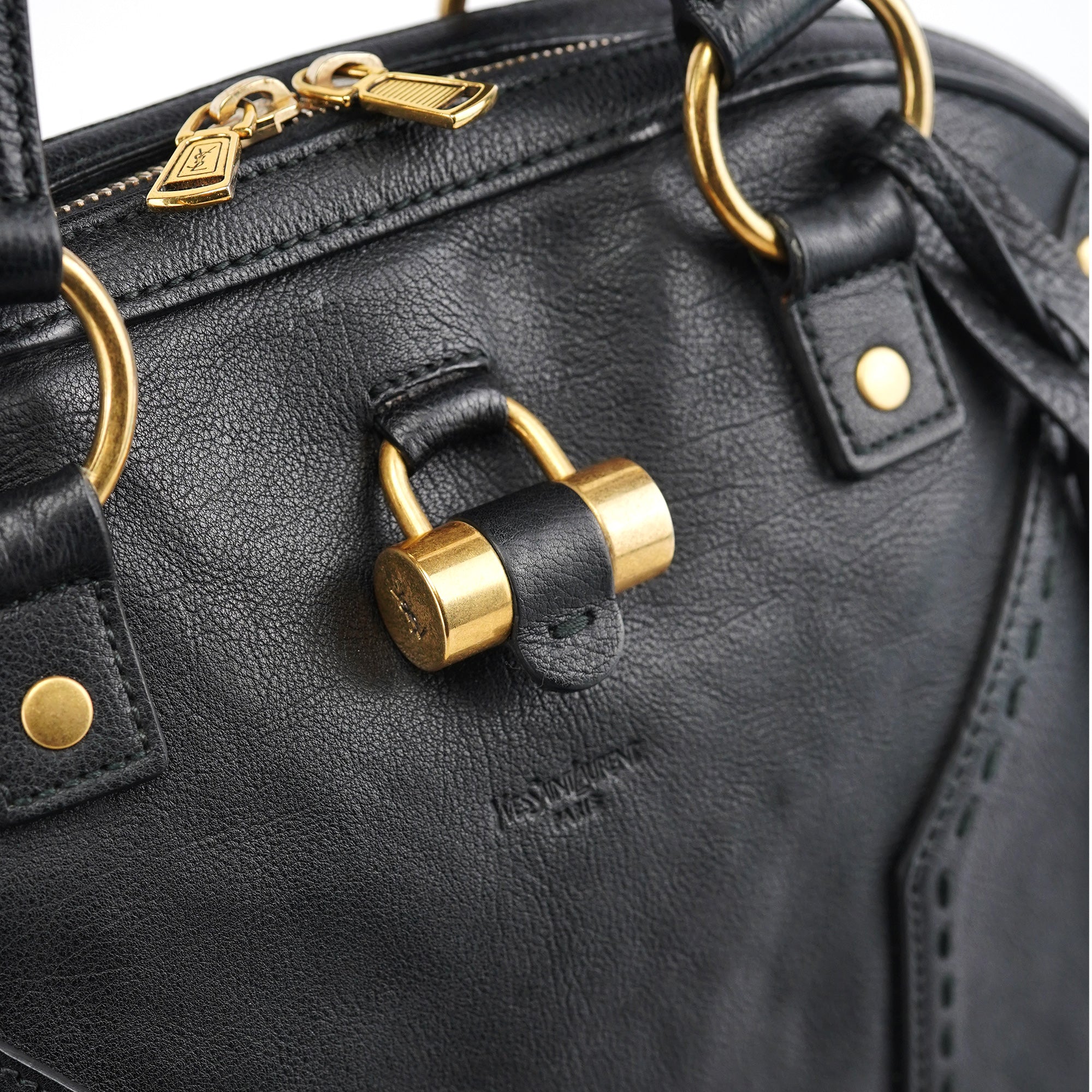 Black Calfskin Leather Muse Tote Bag
