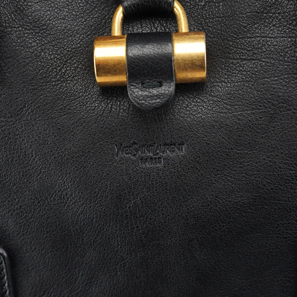 Black Calfskin Leather Muse Tote Bag