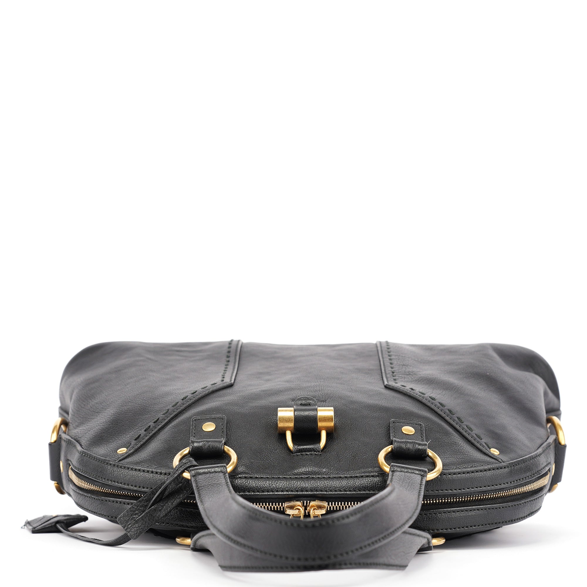 Black Calfskin Leather Muse Tote Bag
