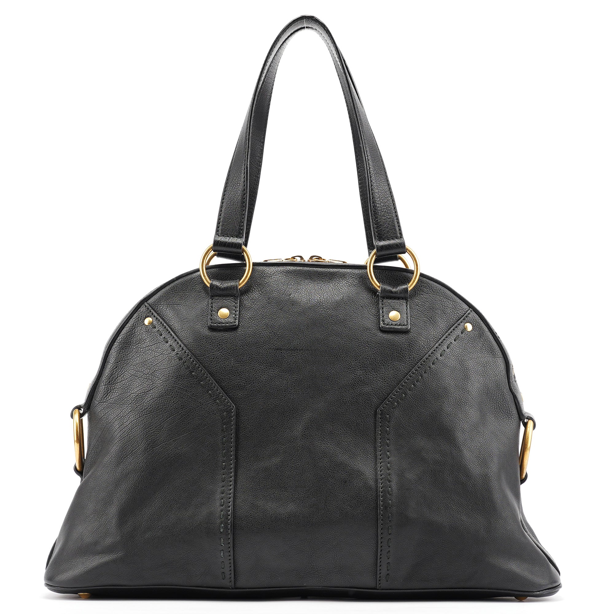 Black Calfskin Leather Muse Tote Bag