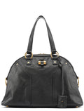 Black Calfskin Leather Muse Tote Bag