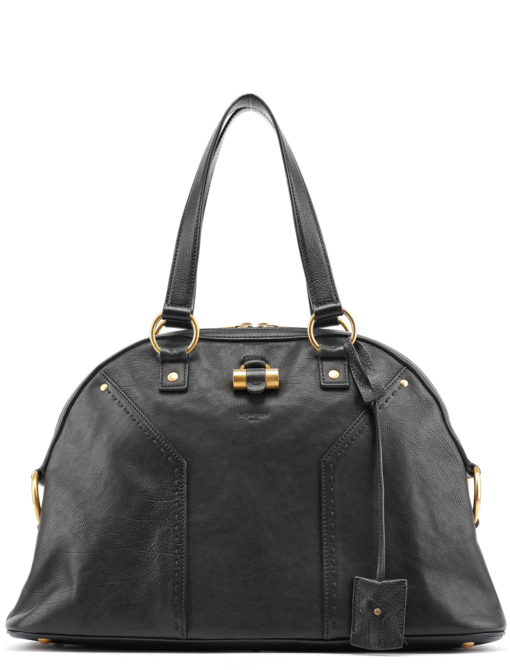 Black Calfskin Leather Muse Tote Bag