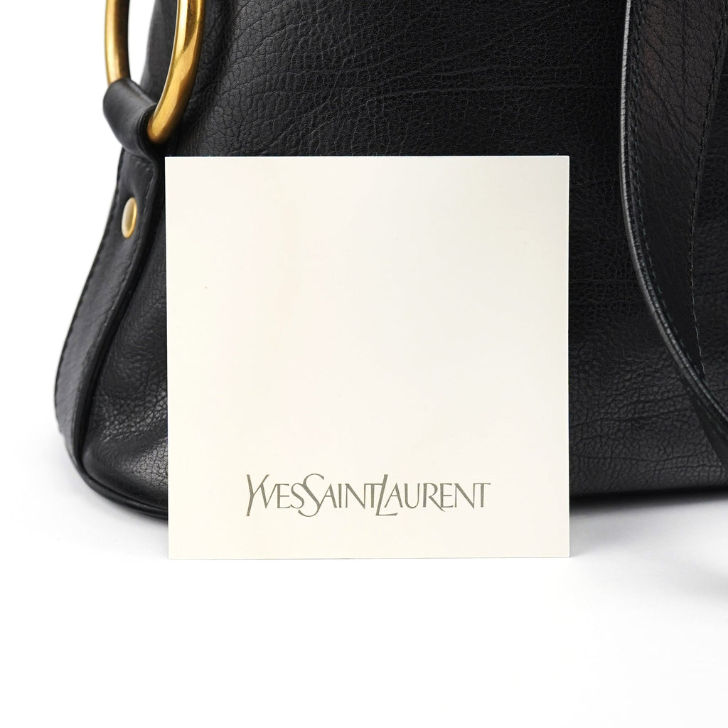 Black Calfskin Leather Muse Tote Bag