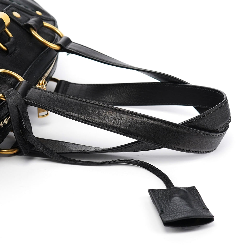 Black Calfskin Leather Muse Tote Bag