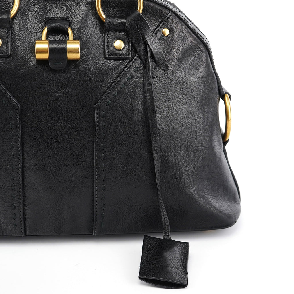 Black Calfskin Leather Muse Tote Bag