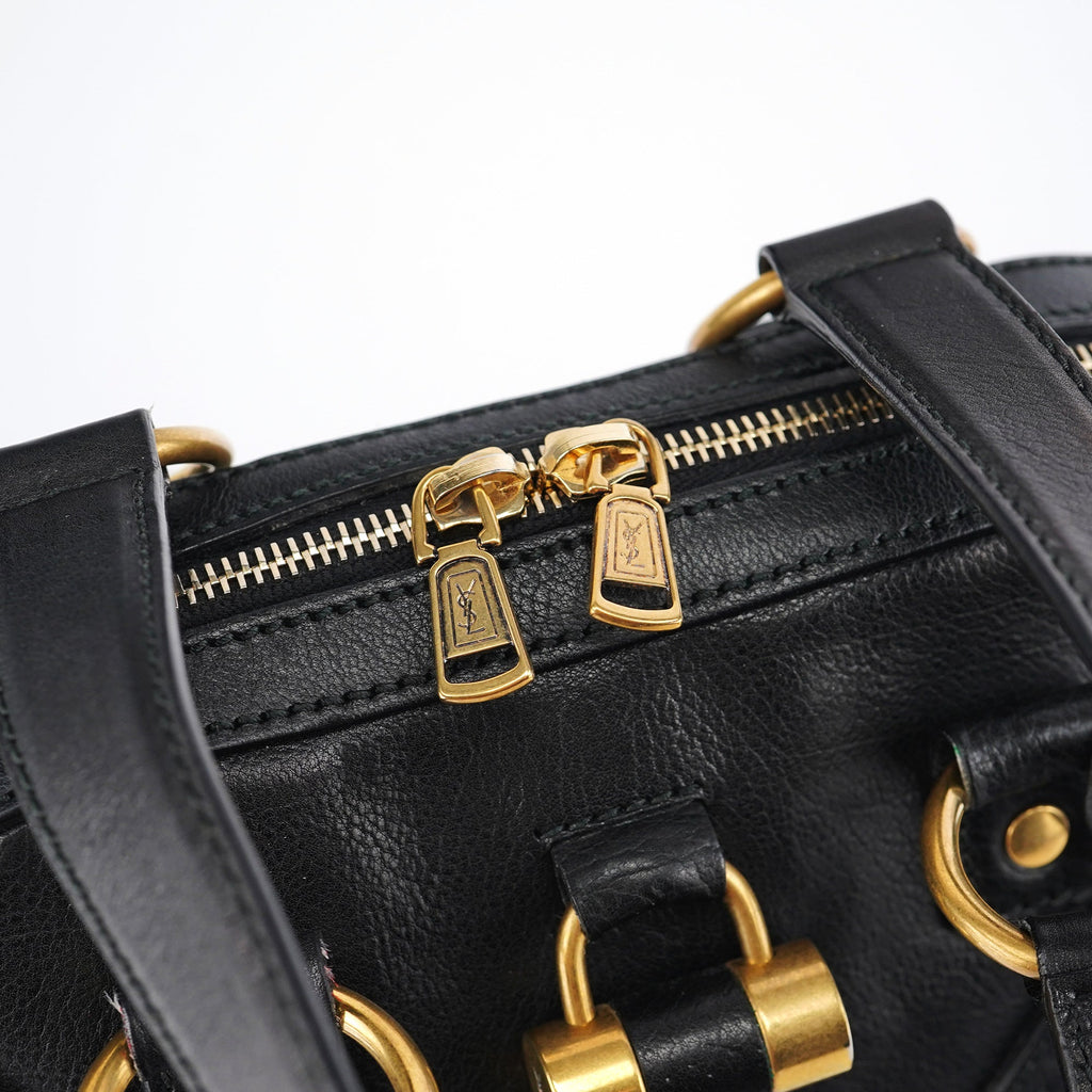 Black Calfskin Leather Muse Tote Bag