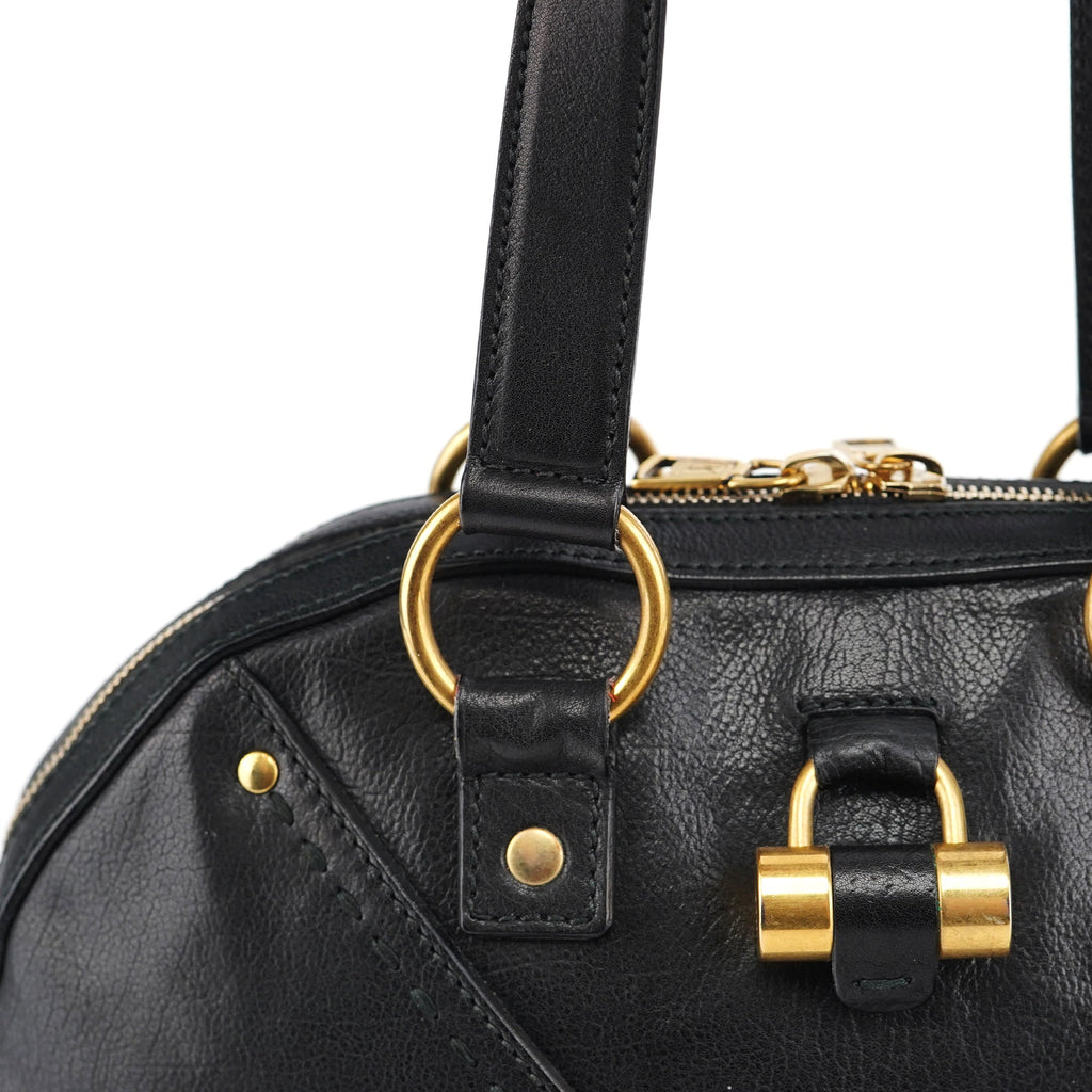 Black Calfskin Leather Muse Tote Bag