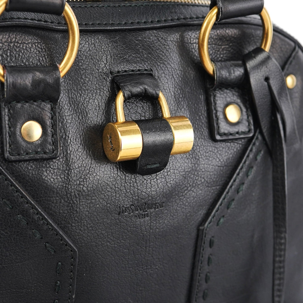 Black Calfskin Leather Muse Tote Bag