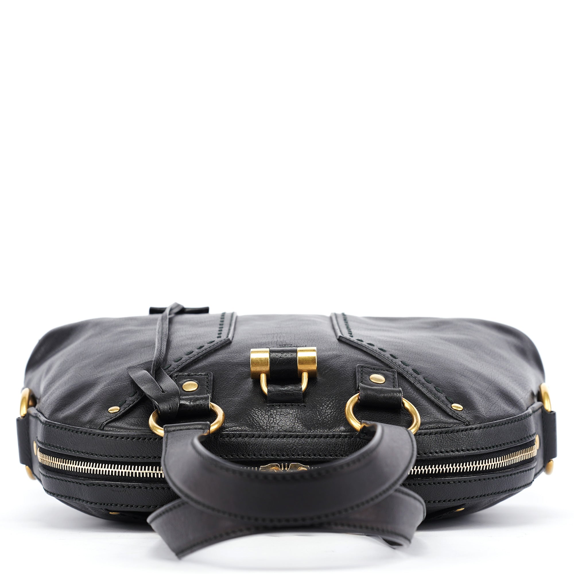 Black Calfskin Leather Muse Tote Bag