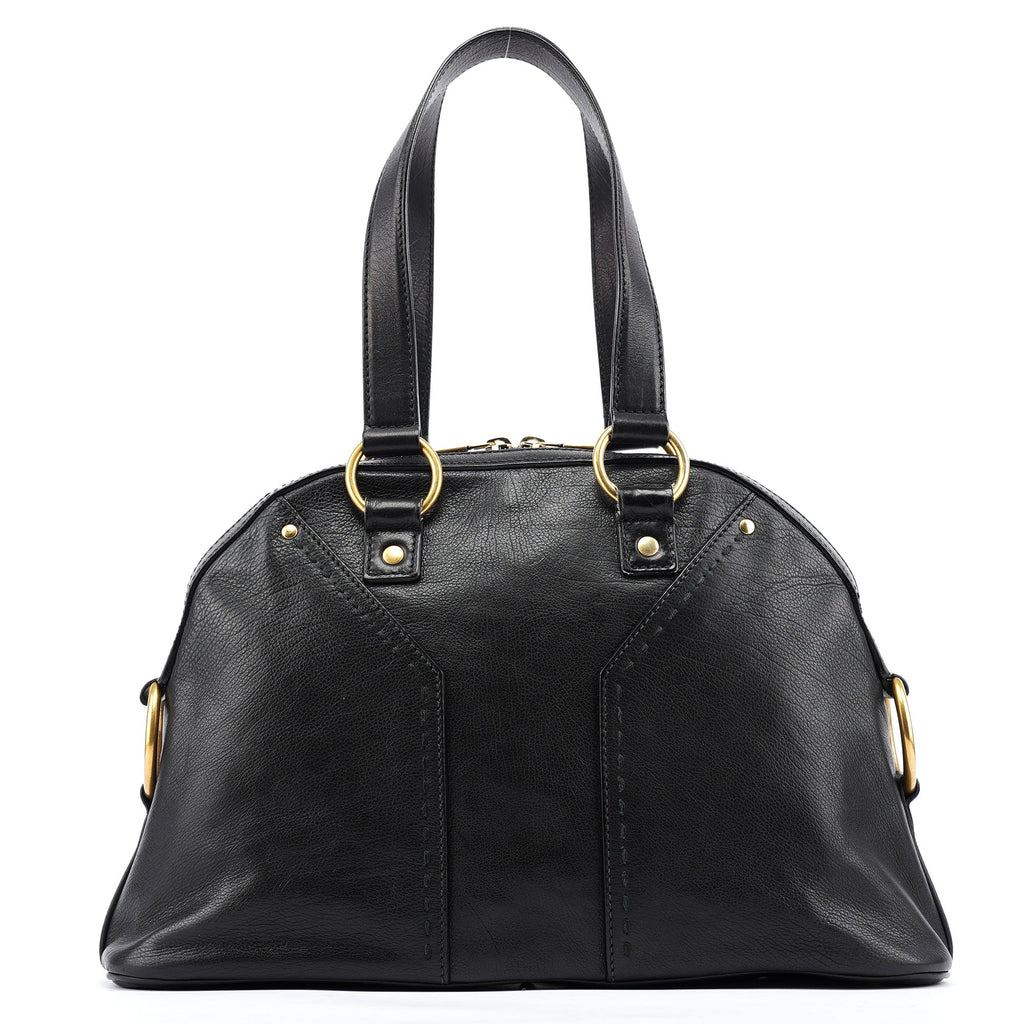 Black Calfskin Leather Muse Tote Bag