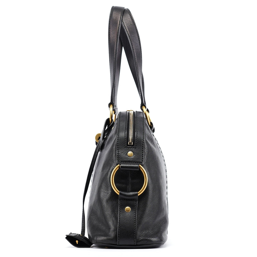 Black Calfskin Leather Muse Tote Bag