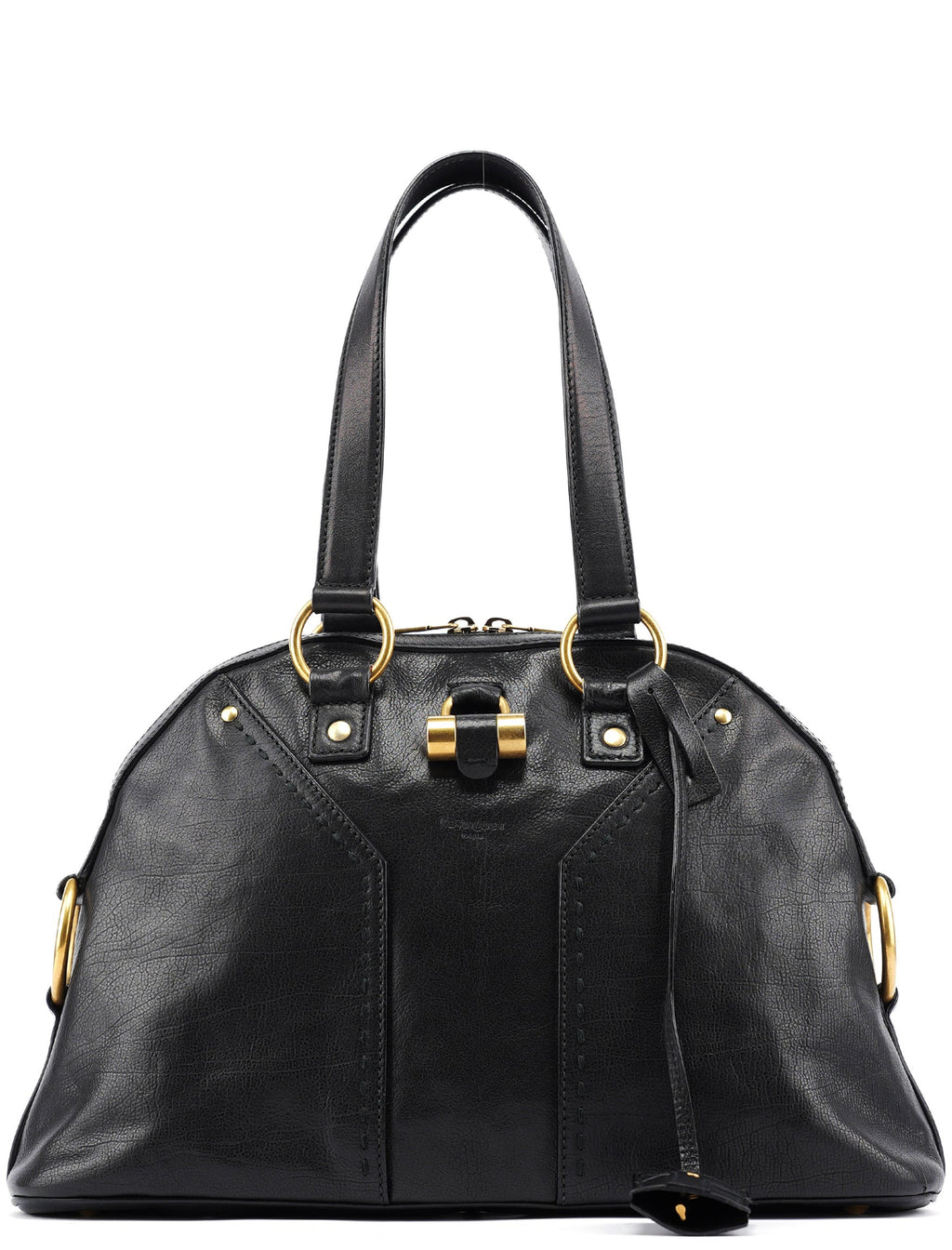 Black Calfskin Leather Muse Tote Bag