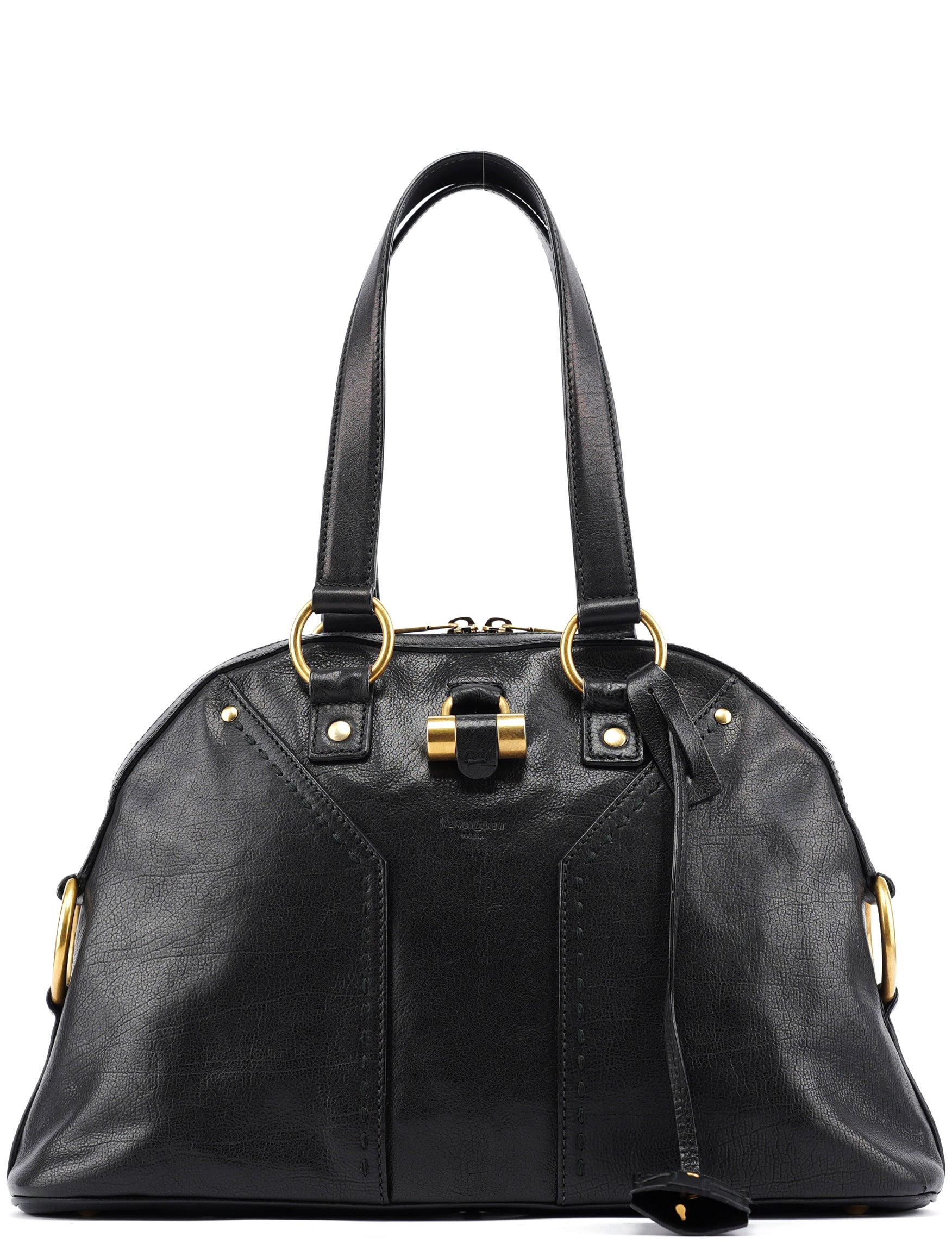Black Calfskin Leather Muse Tote Bag