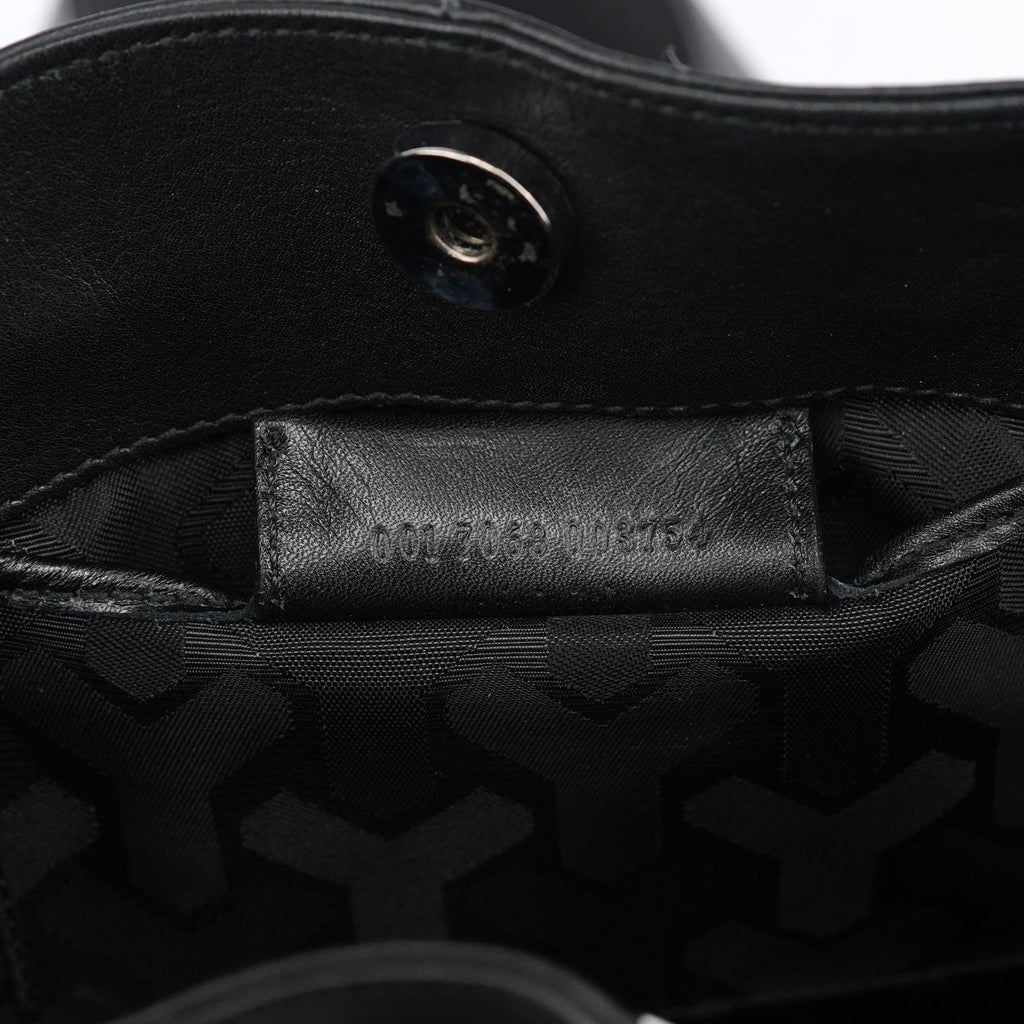 Black Calfskin Leather Tassel Shoulder Bag