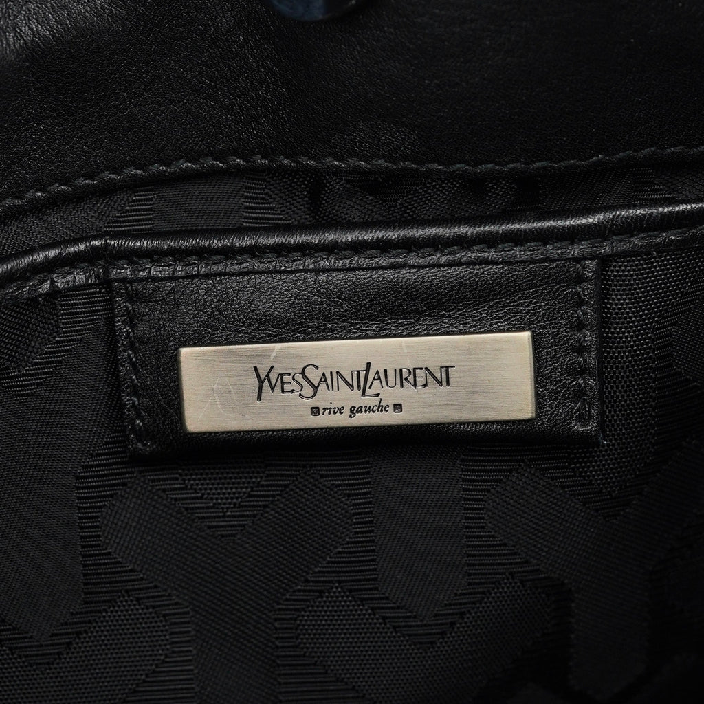 Black Calfskin Leather Tassel Shoulder Bag