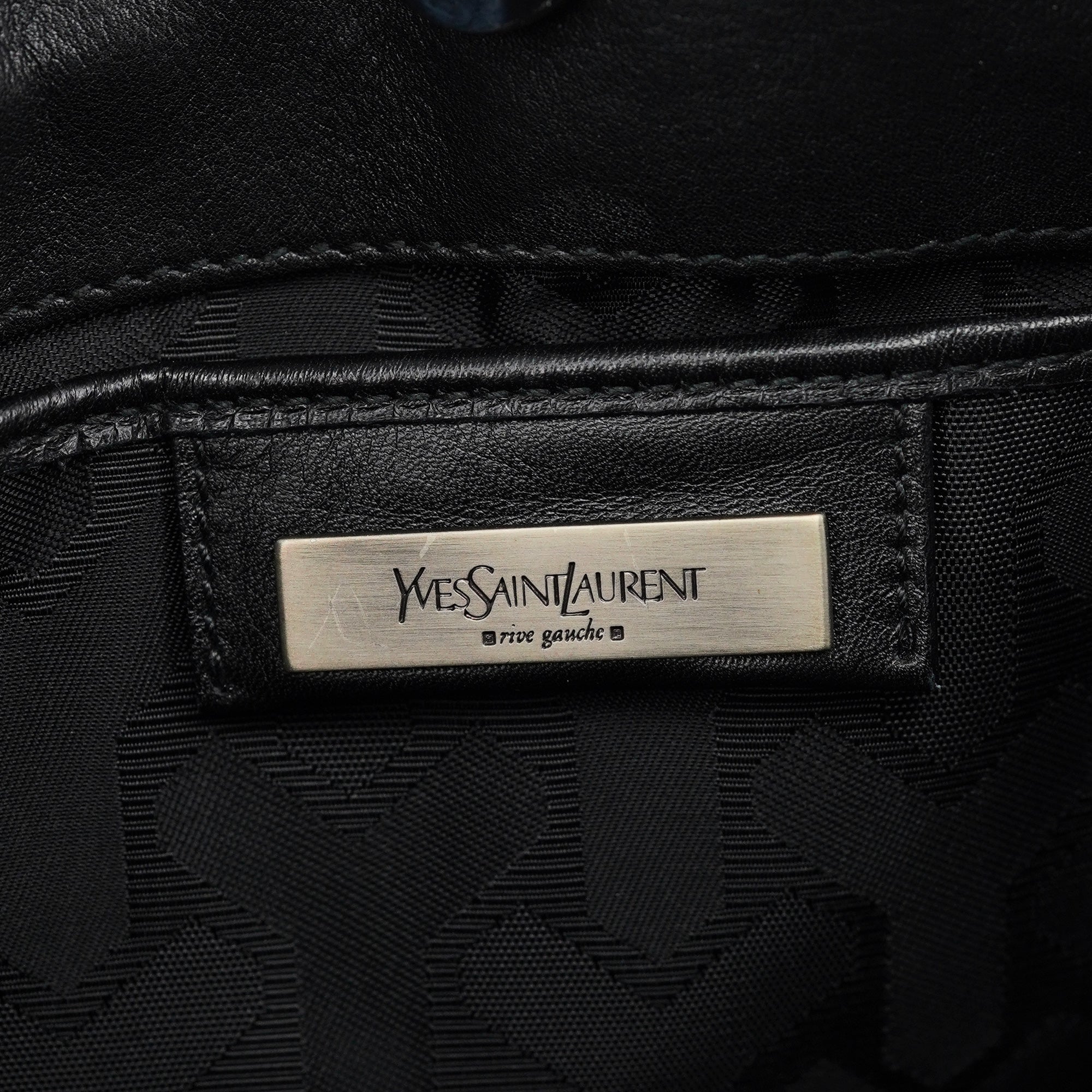 Black Calfskin Leather Tassel Shoulder Bag