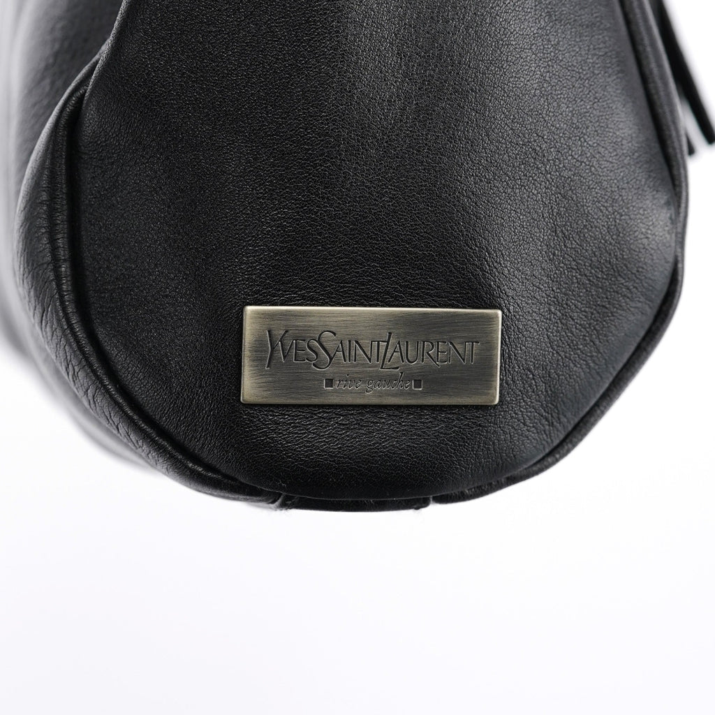 Black Calfskin Leather Tassel Shoulder Bag