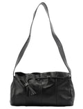 Black Calfskin Leather Tassel Shoulder Bag