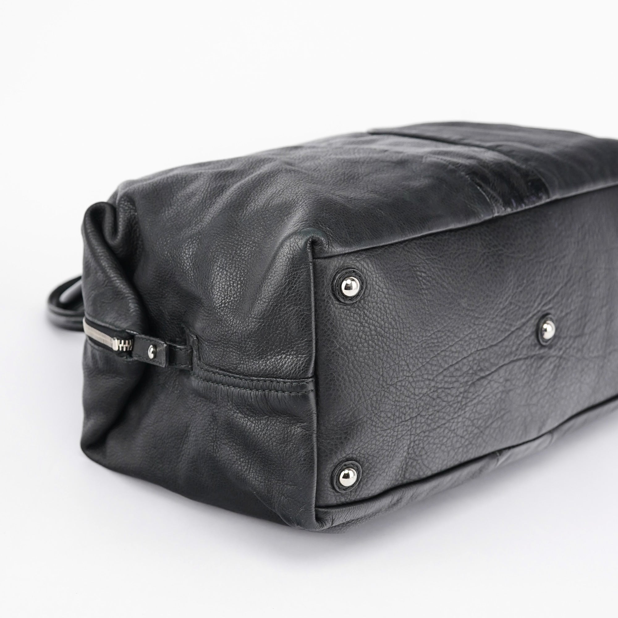 Black Lambskin Easy Bowling Bag