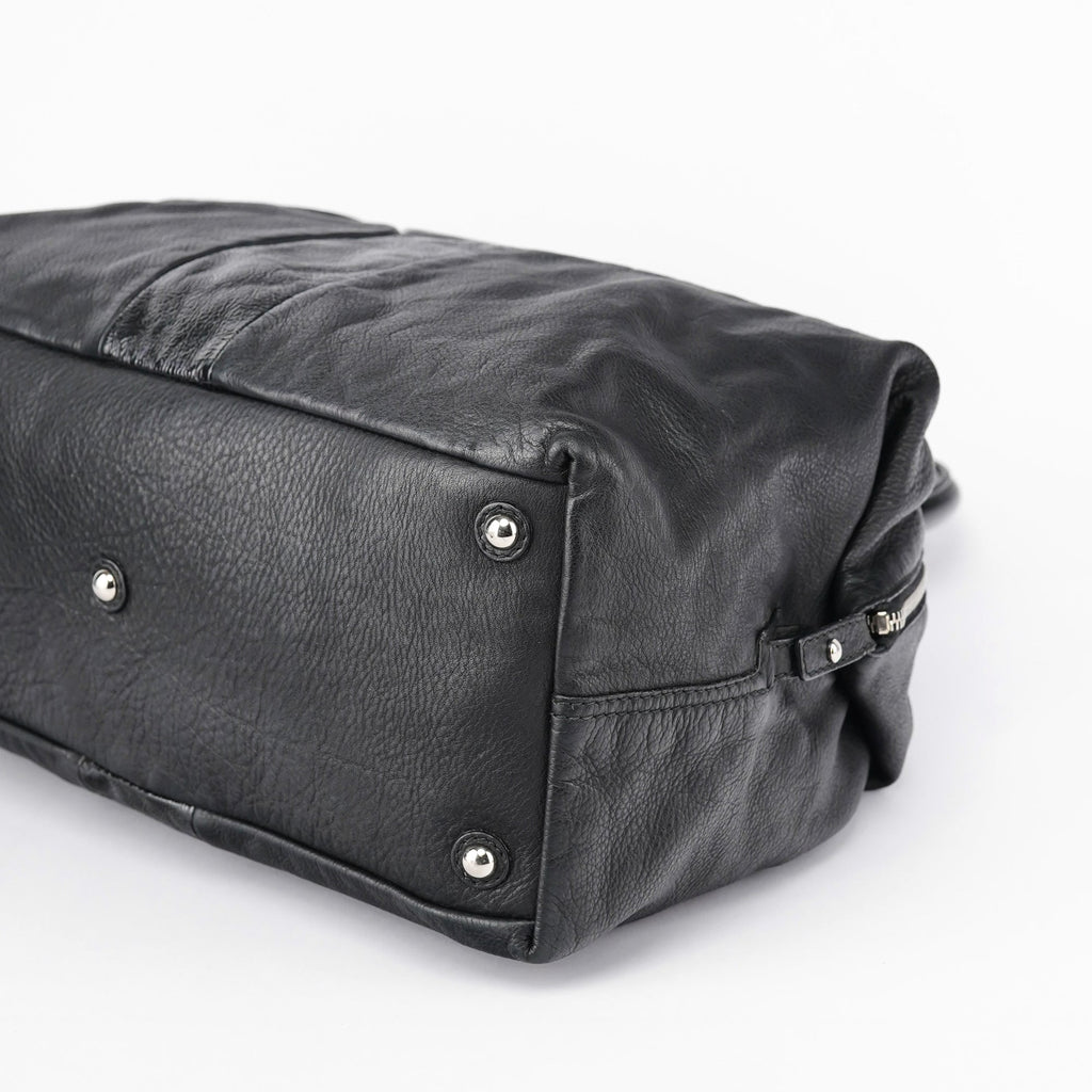 Black Lambskin Easy Bowling Bag