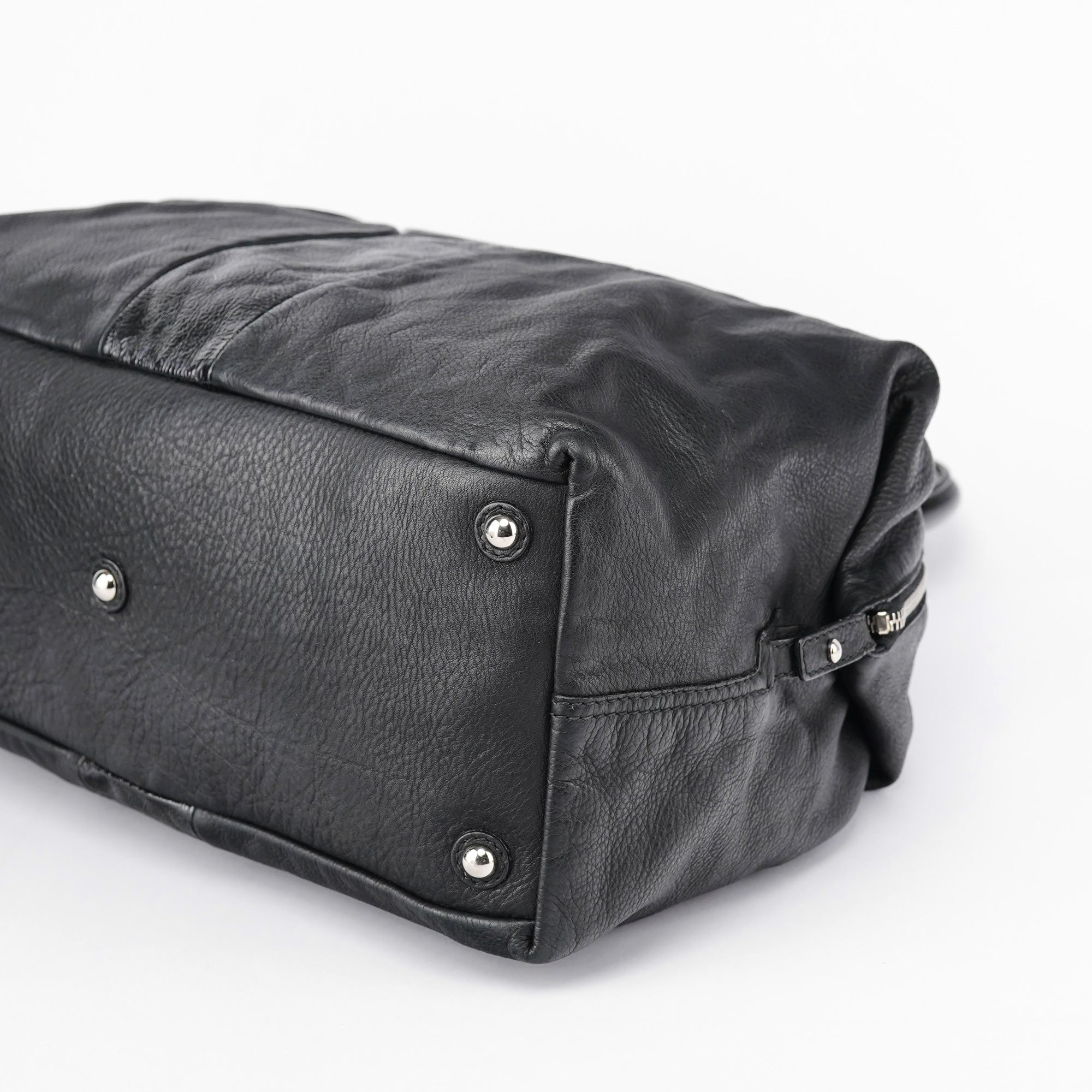 Black Lambskin Easy Bowling Bag