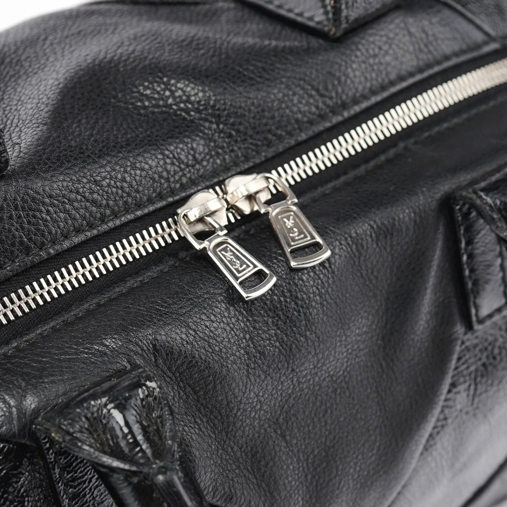 Black Lambskin Easy Bowling Bag