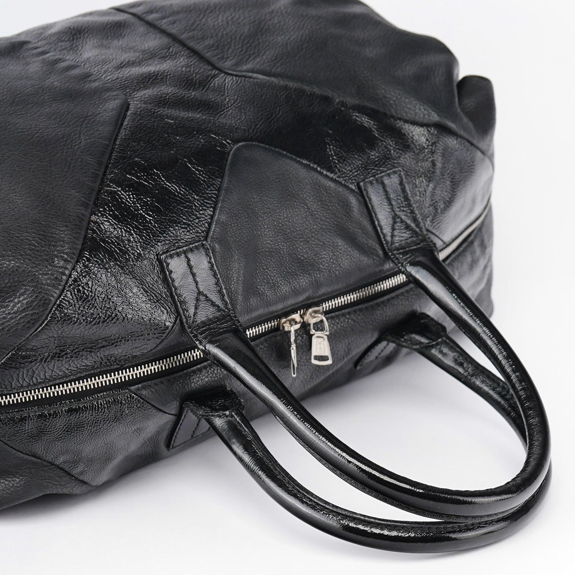 Black Lambskin Easy Bowling Bag