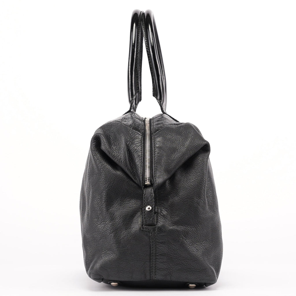 Black Lambskin Easy Bowling Bag