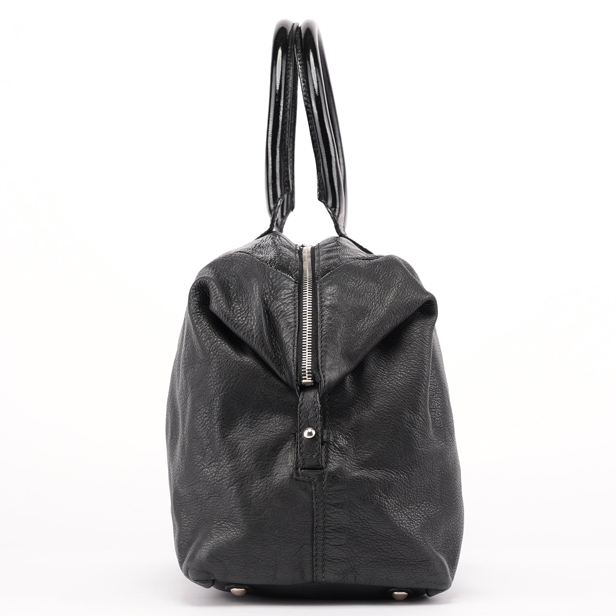 Black Lambskin Easy Bowling Bag