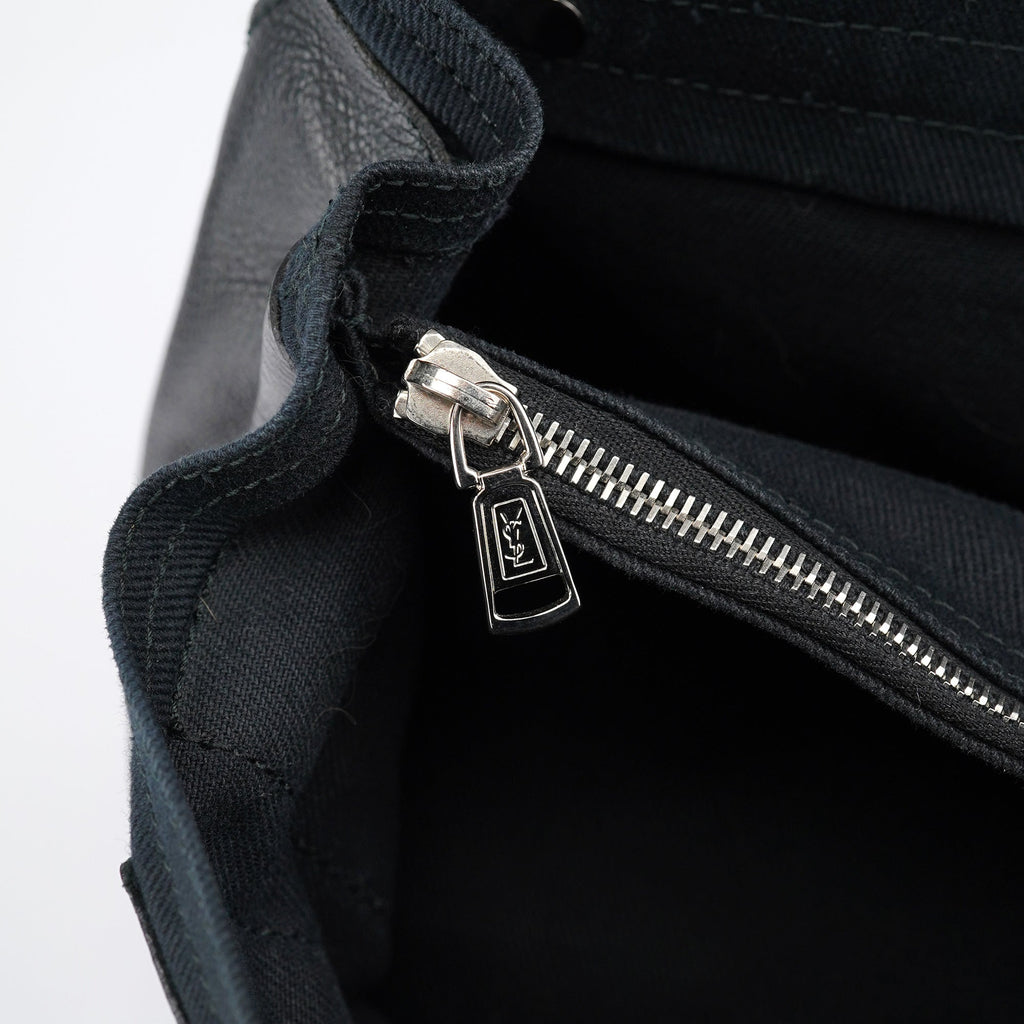 Black Large Leather Muse Two Bag