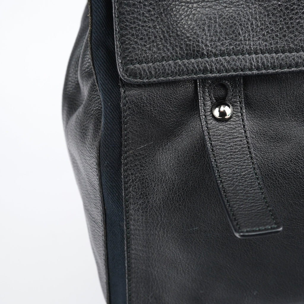 Black Large Leather Muse Two Bag