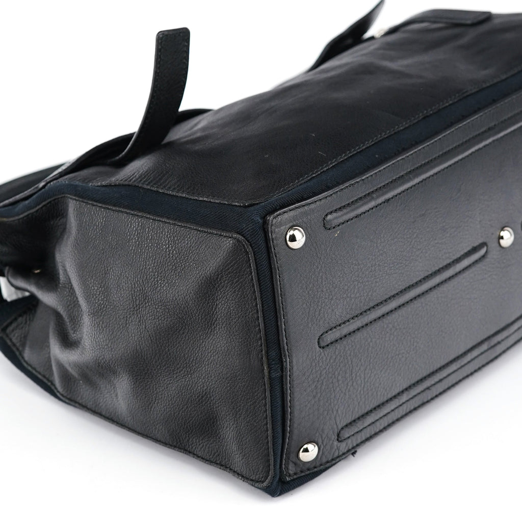 Black Large Leather Muse Two Bag