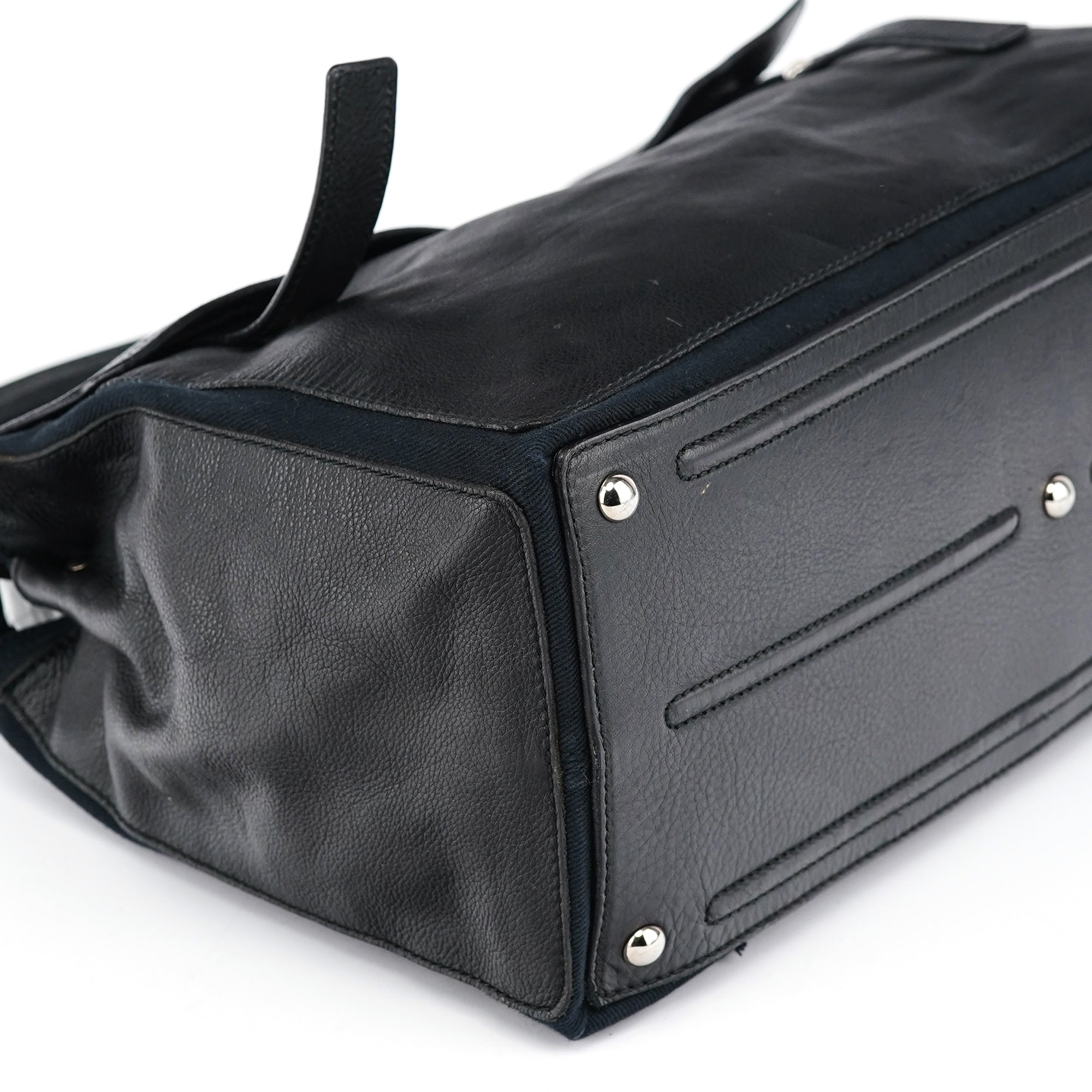 Black Large Leather Muse Two Bag
