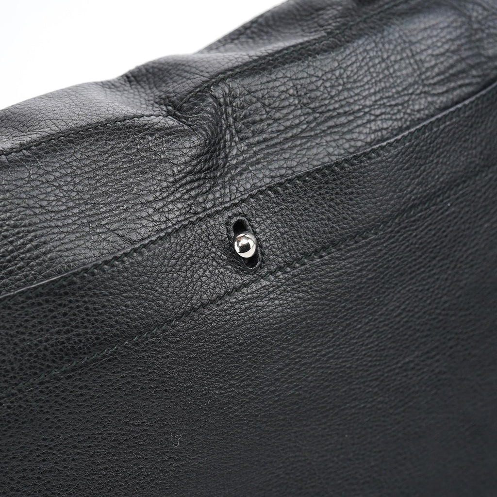 Black Large Leather Muse Two Bag