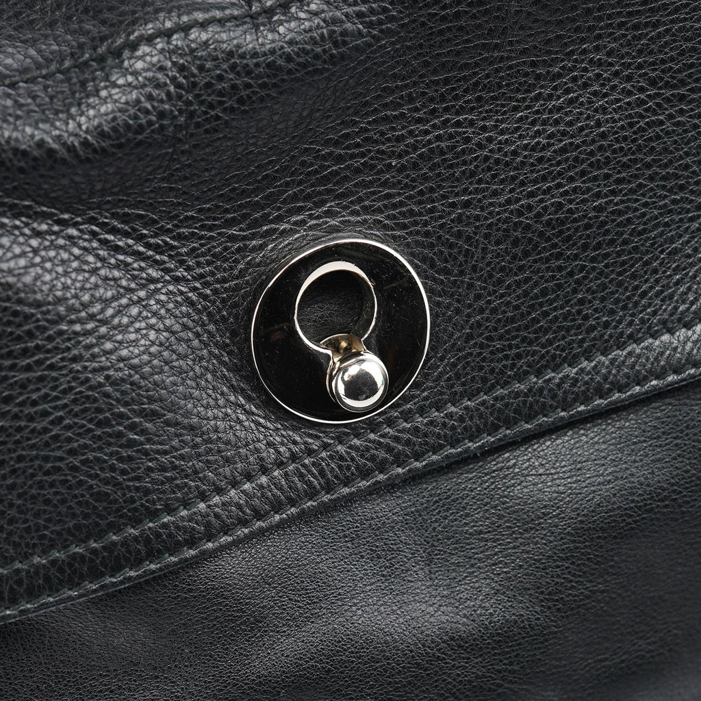 Black Large Leather Muse Two Bag