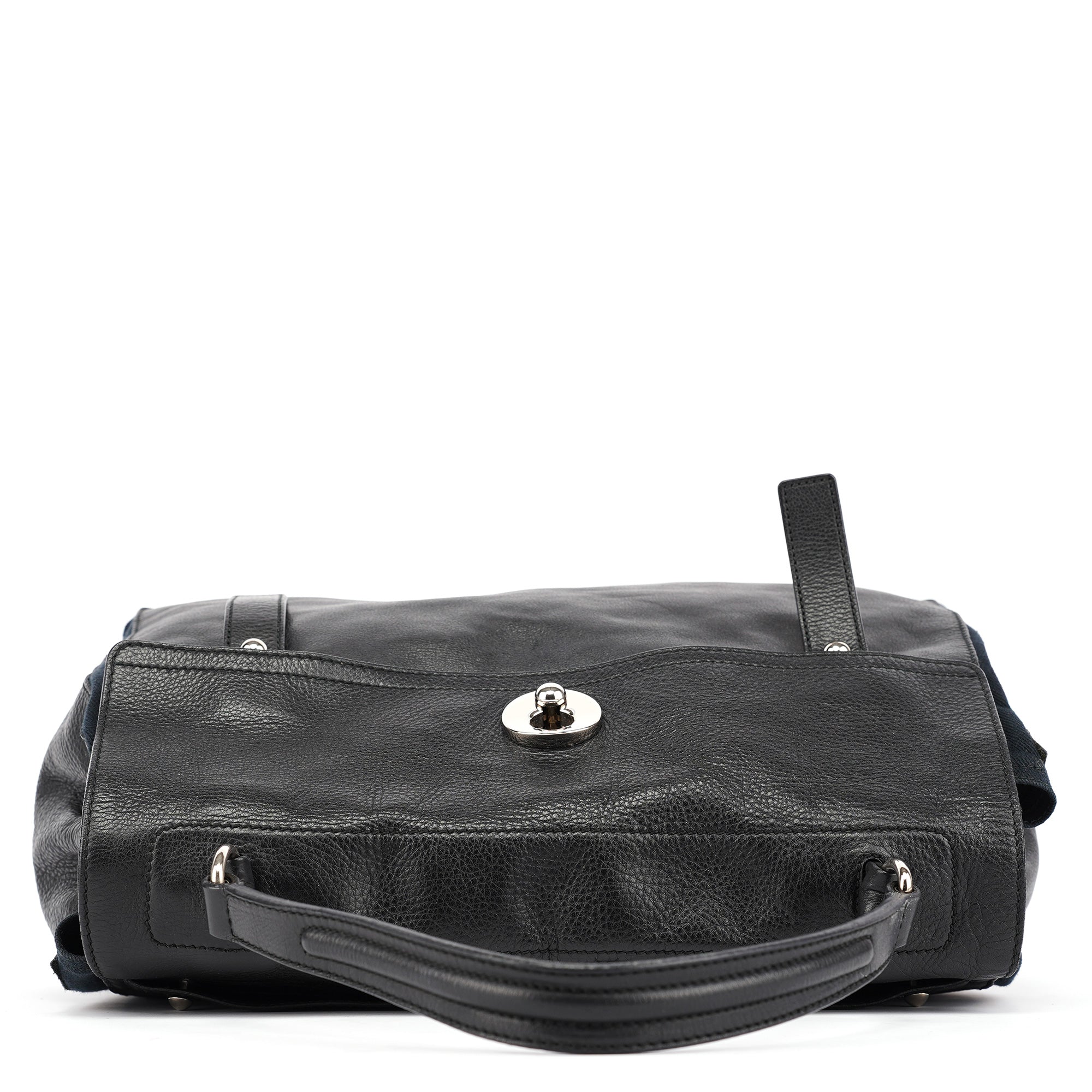 Black Large Leather Muse Two Bag