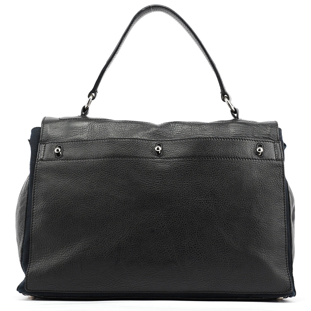 Black Large Leather Muse Two Bag
