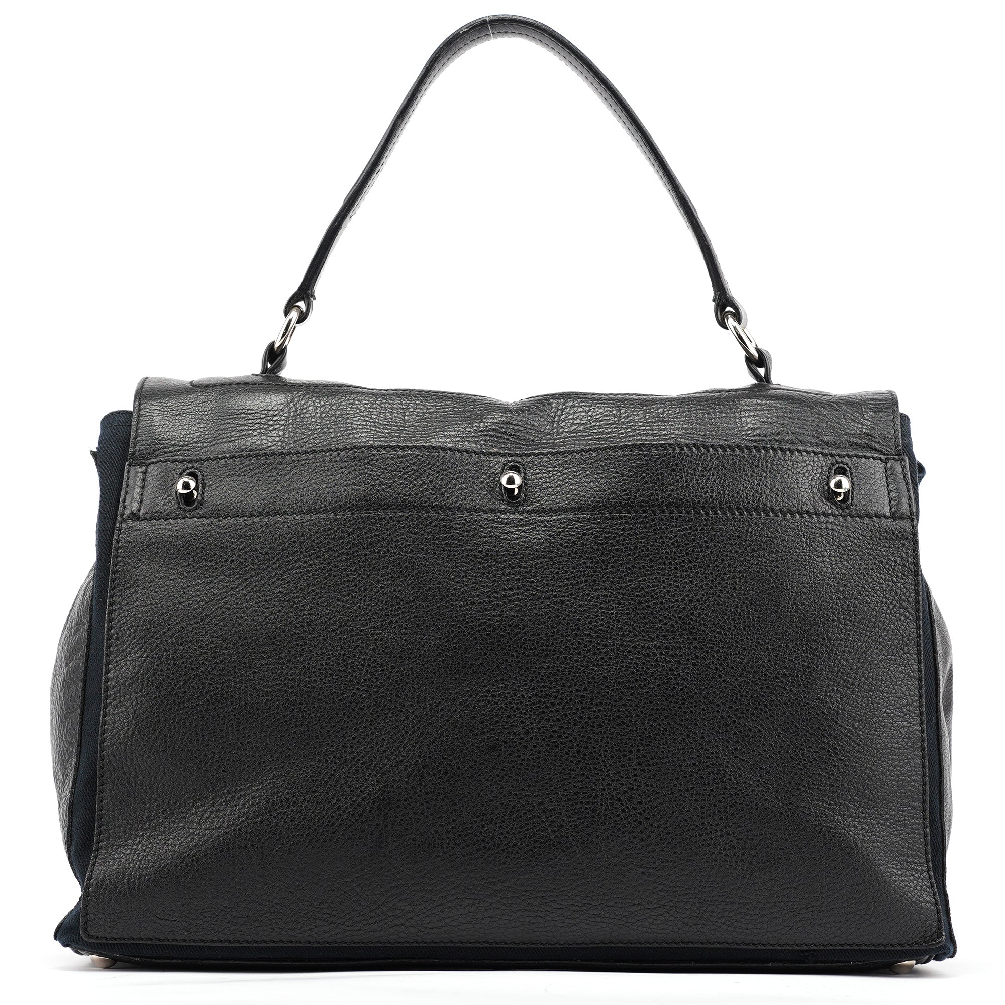 Black Large Leather Muse Two Bag