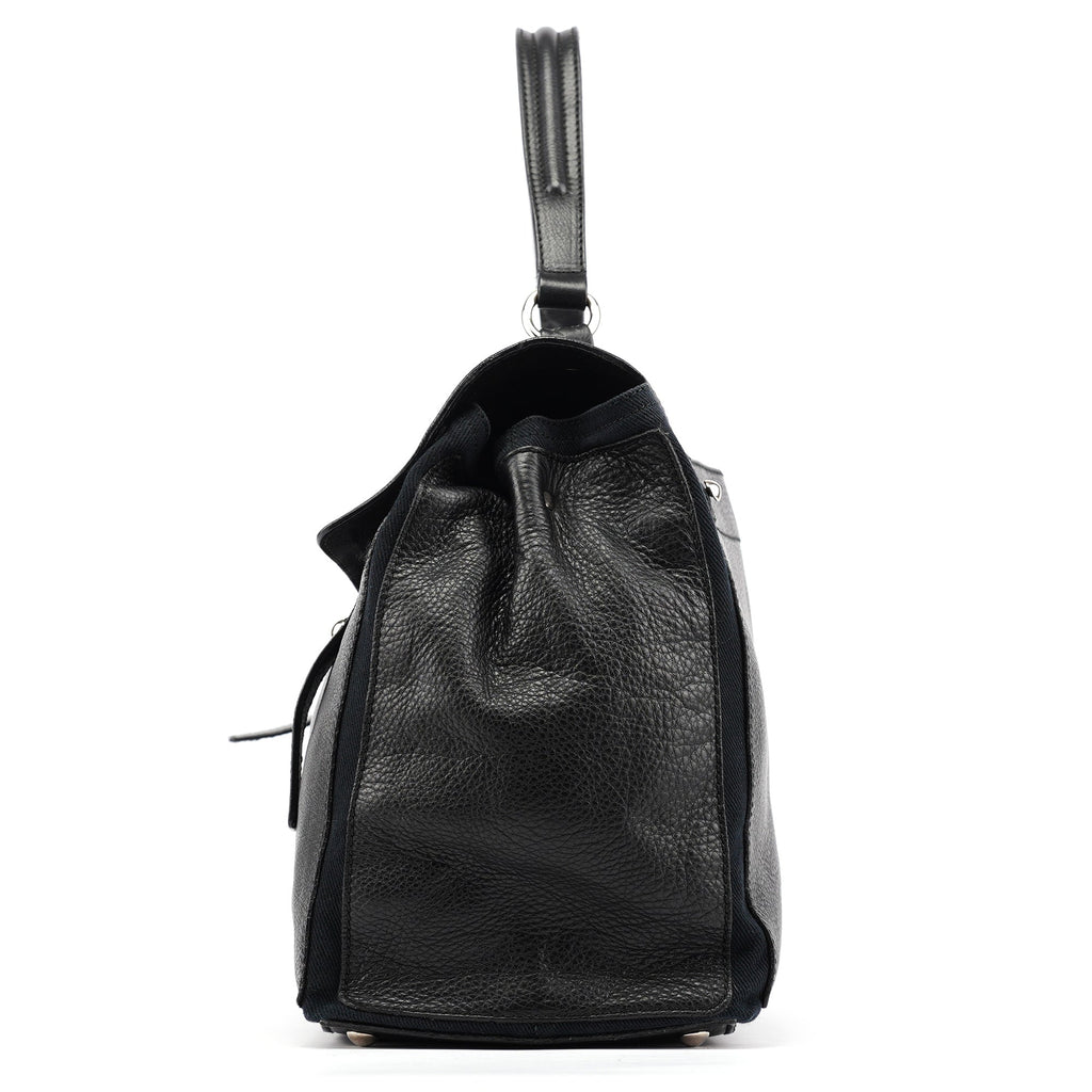Black Large Leather Muse Two Bag