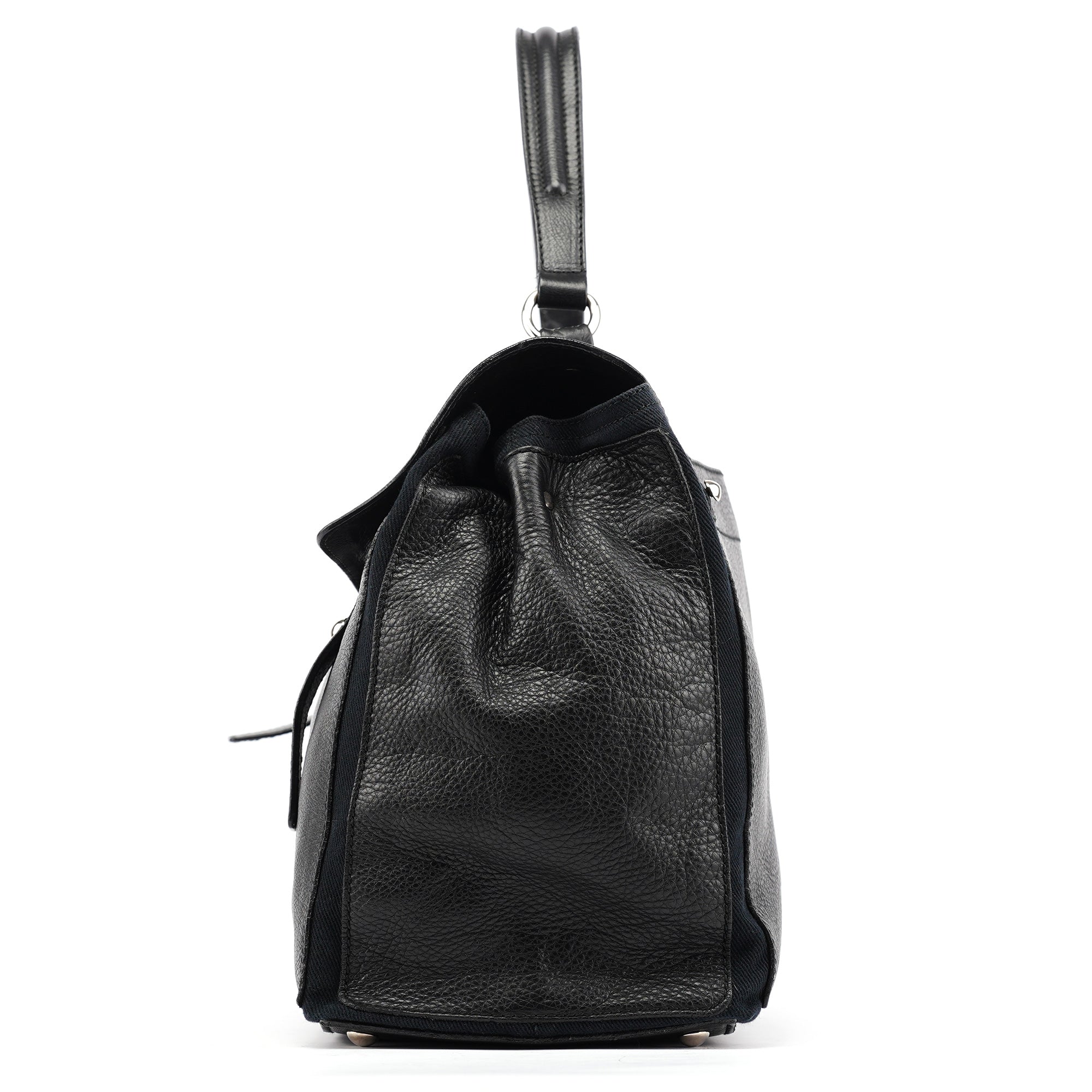 Black Large Leather Muse Two Bag