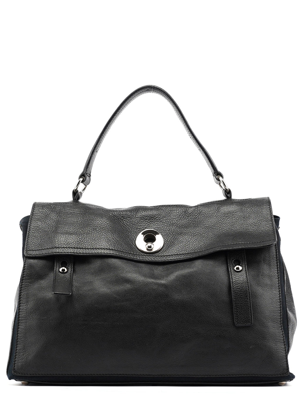 Black Large Leather Muse Two Bag