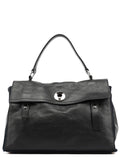 Black Large Leather Muse Two Bag