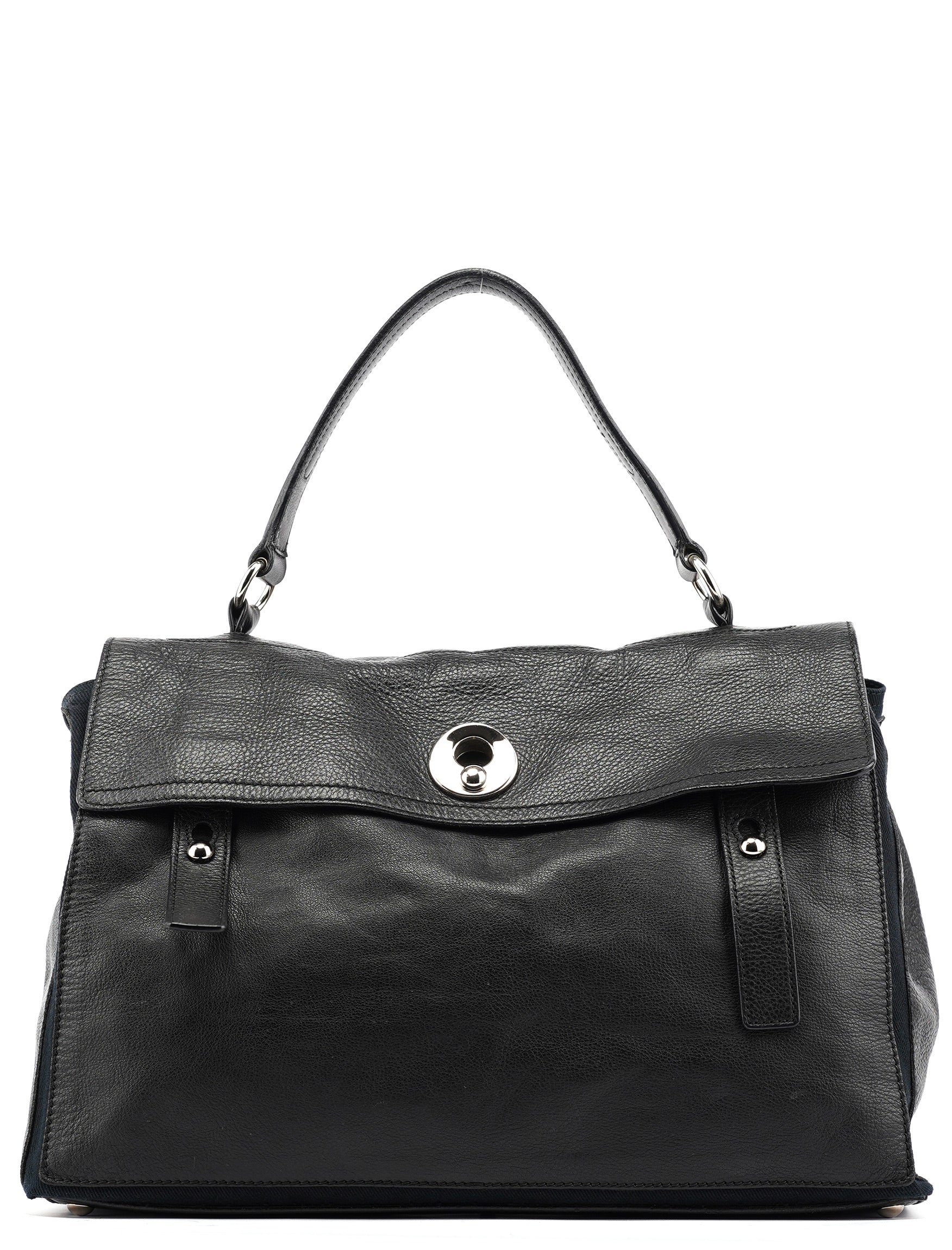 Black Large Leather Muse Two Bag