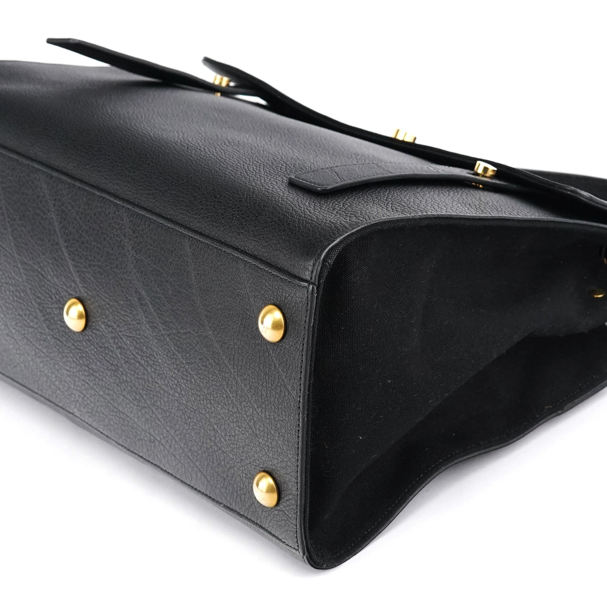 Black Leather Canvas Muse Two 2-Way Bag