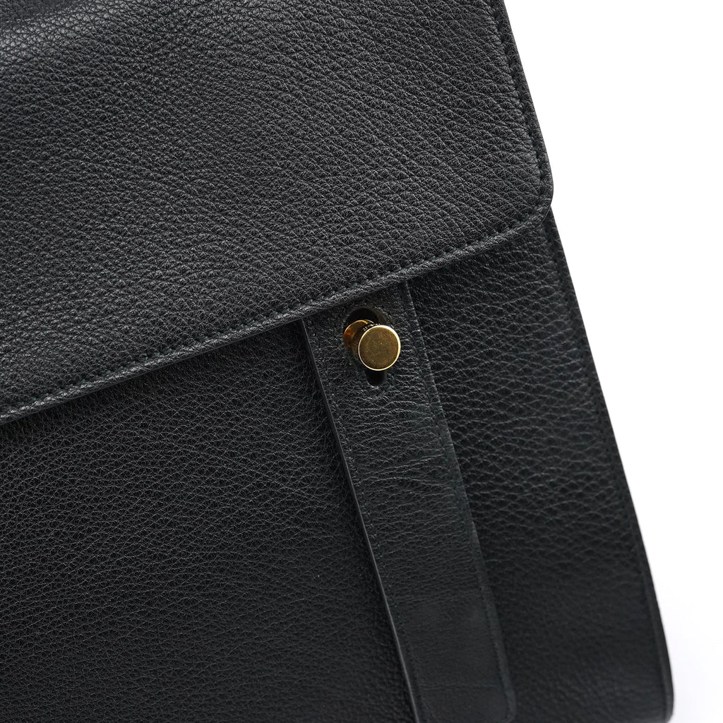 Black Leather Canvas Muse Two 2-Way Bag