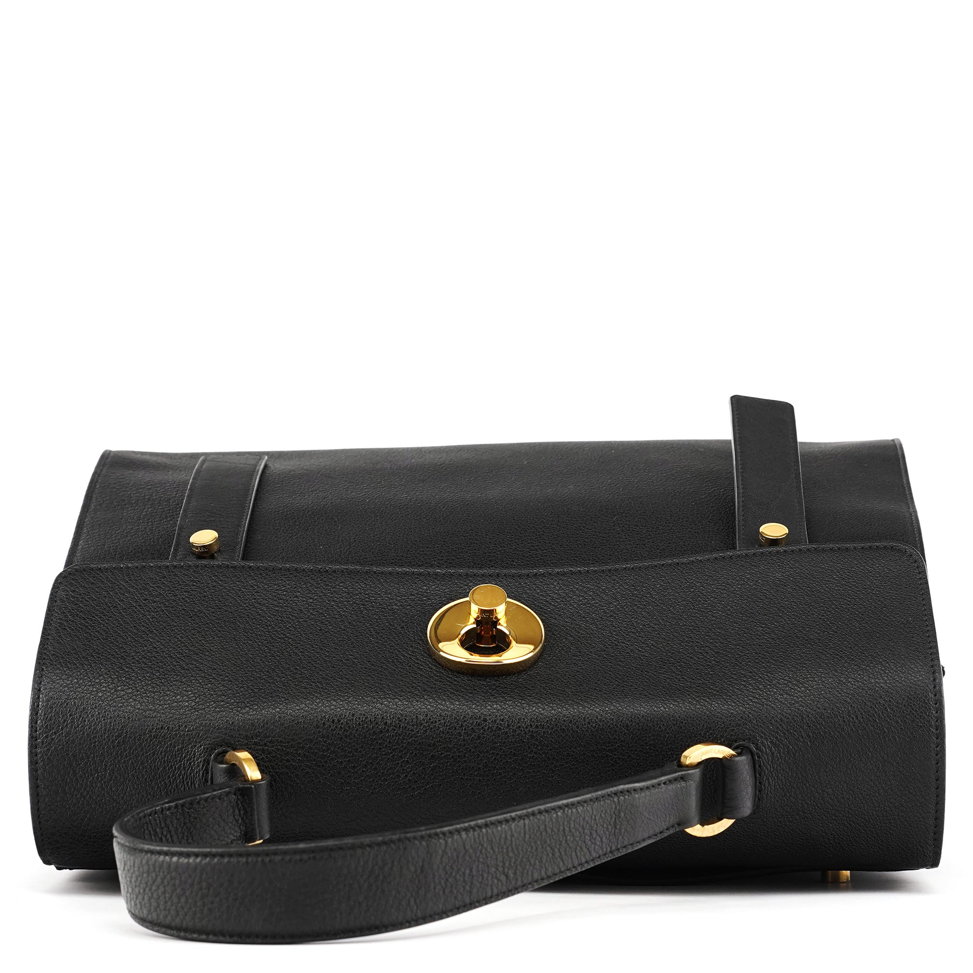 Black Leather Canvas Muse Two 2-Way Bag
